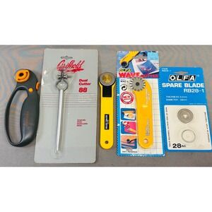 Vintage Sewing Quilting Cutting Tools Lot Fiskars Grifhold Olfa Cutters Blades